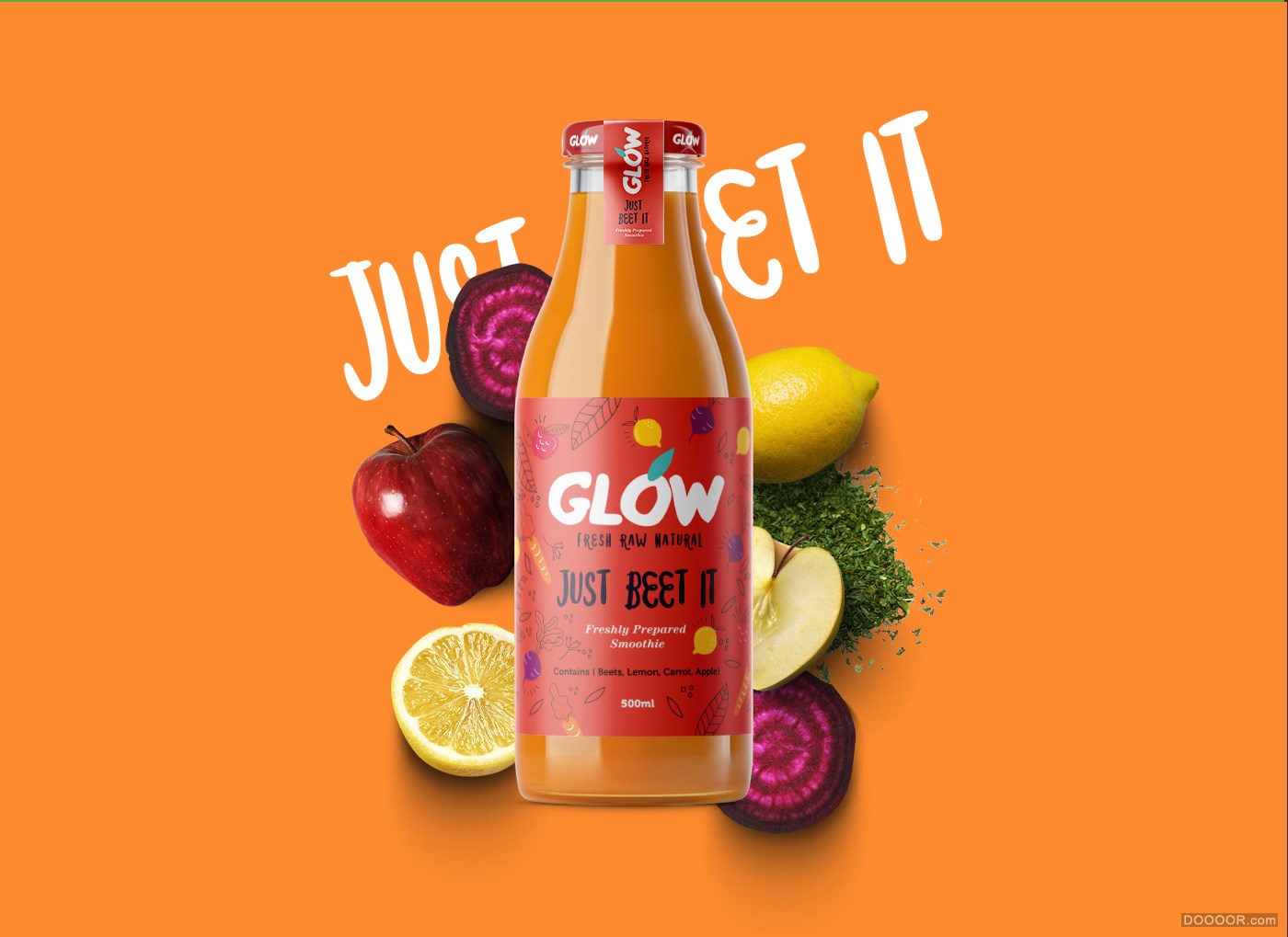 glow純天然系列果汁冰沙飲料包裝設計